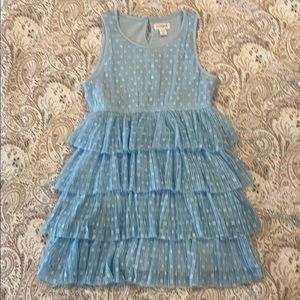 EUC Lacey Blue Polka Dot Tiered Dress